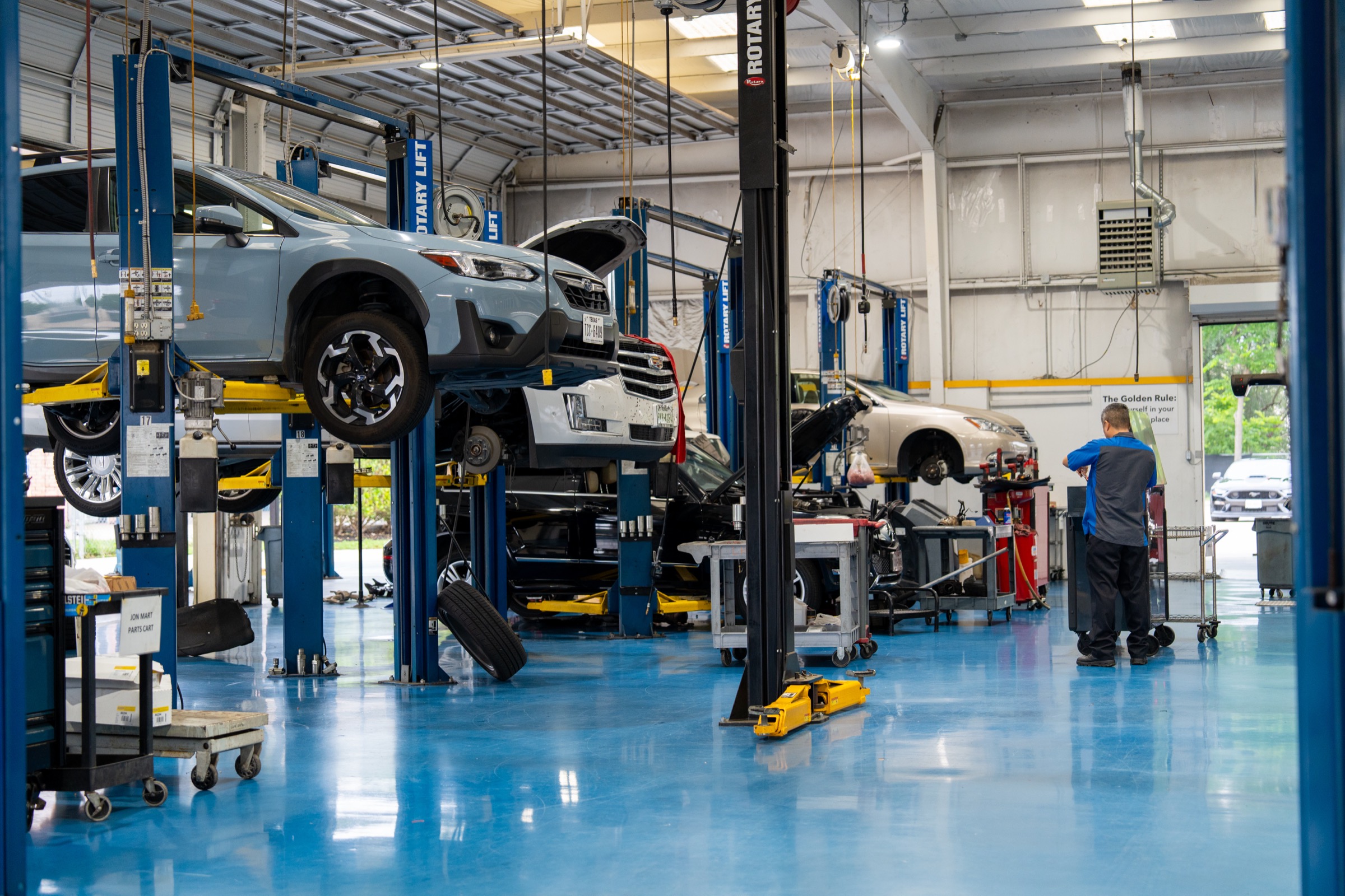 Adams Automotive shop floor in Houston